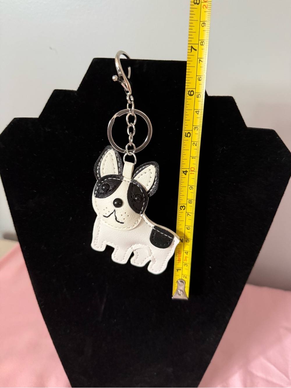 Black and White Dog Bag Charm - Picture 2 of 2